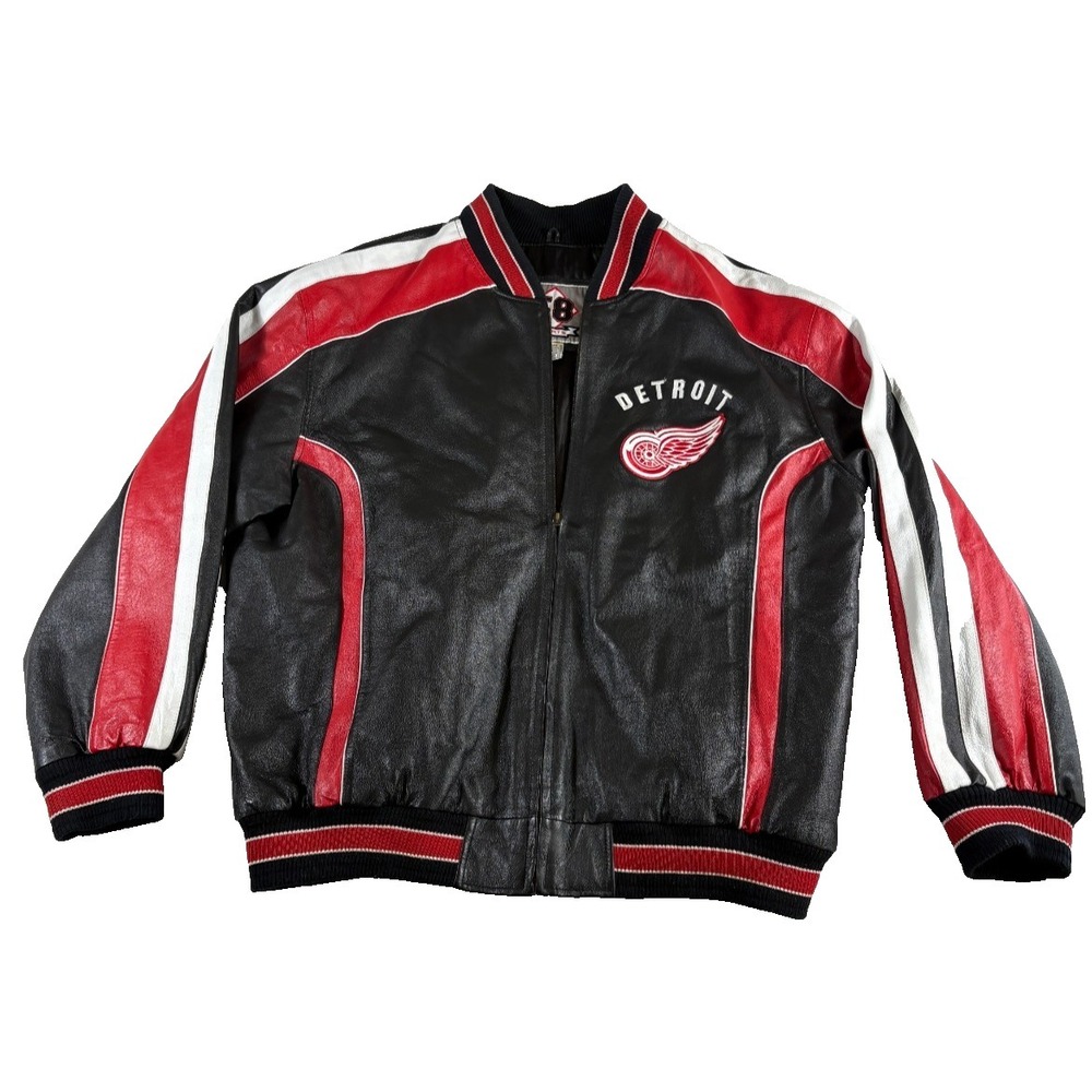 Detroit Red Wings Leather Jacket Mens‎ X Large Multicolor 58 Sports Hockey NHL